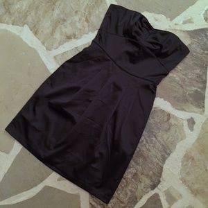RW&Co Strapless Satin Little Black Cocktail Dress